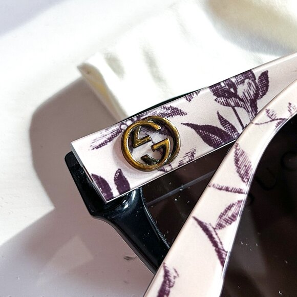 GUCCI Herbarium Floral Print 50mm Large Square Sunglasses main image 8